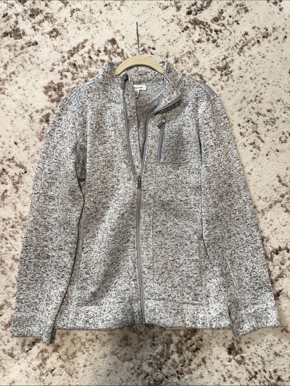 Calvin Klein Women's Heather Gray Full-Zip Utility Jacket